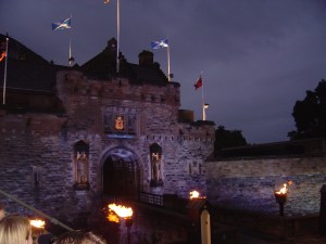Edinburgh Castle lit up for the Tatoo