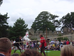 Jousting in the courtyard