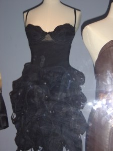 A dress made entirely out of bras. Hm.... This was clearly not thought through