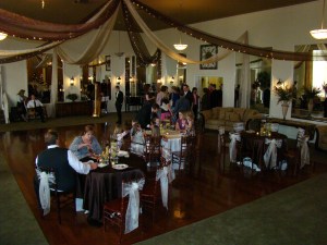 Godfamily in the foreground.  Early in the evening.  Hostess said we had over 400 people, glad I didn't have to herd them!