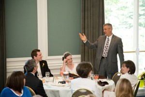 Dad cracks guests up with the parents' viewpoint into our relationship.