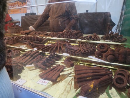 Nuts, bolts, scissors, pipes, wirecutters, irons...all made of chocolate! Easily the most impressive stall.